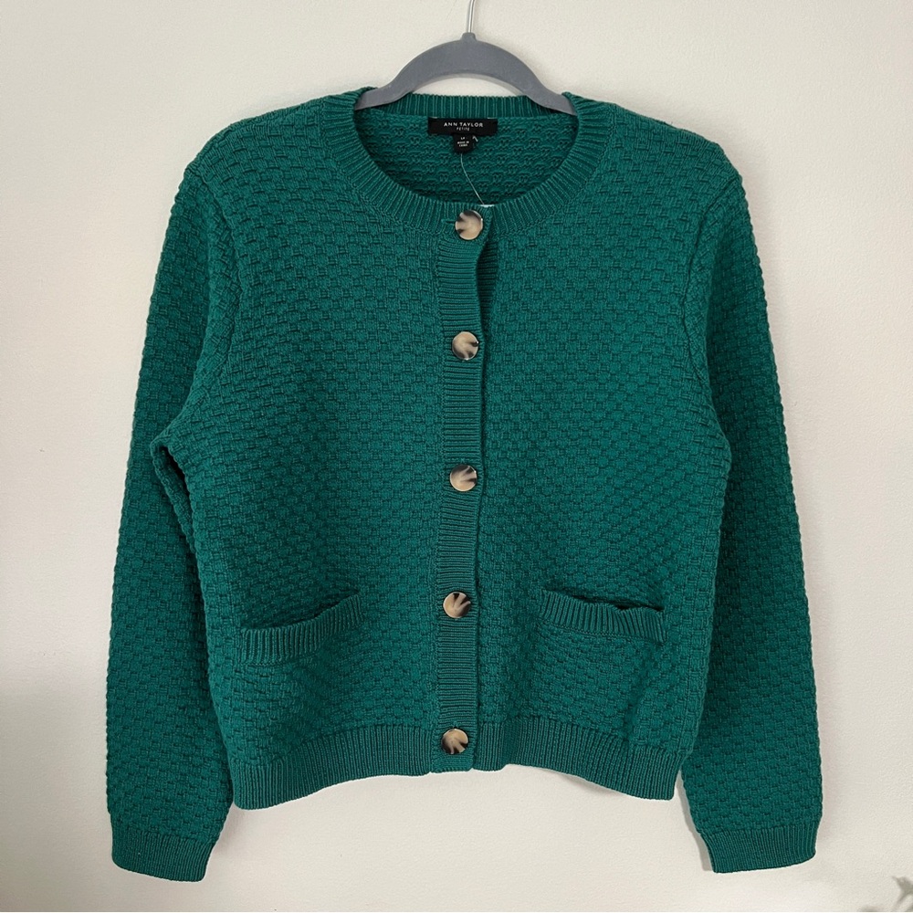 ⭐️ LAST CHANCE ⭐️Ann Taylor Green Textured Cardigan